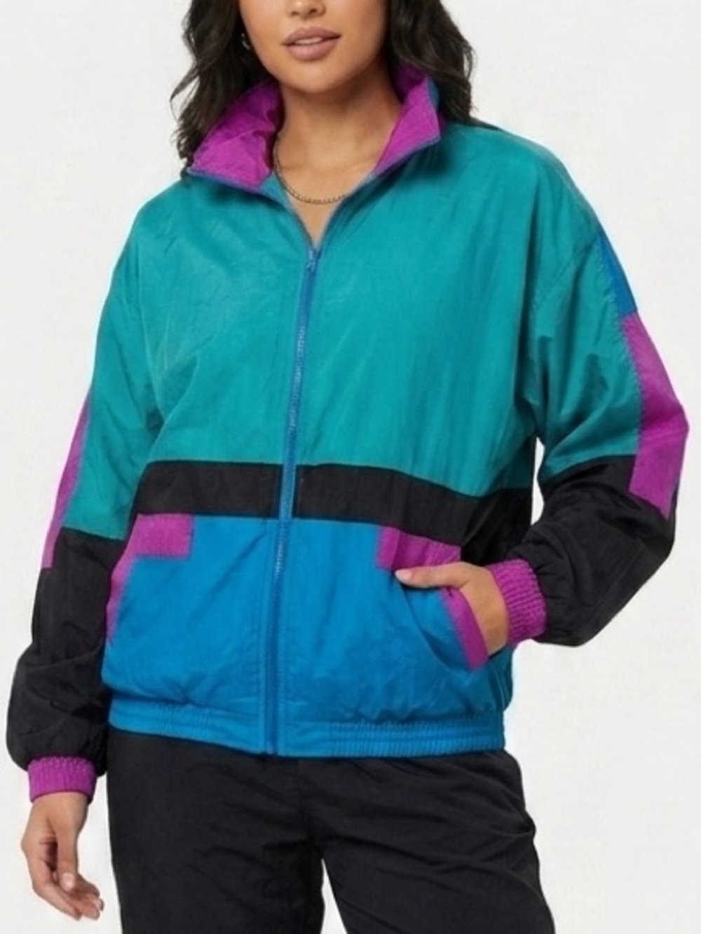 Slade Vintage Color-block Windbreaker